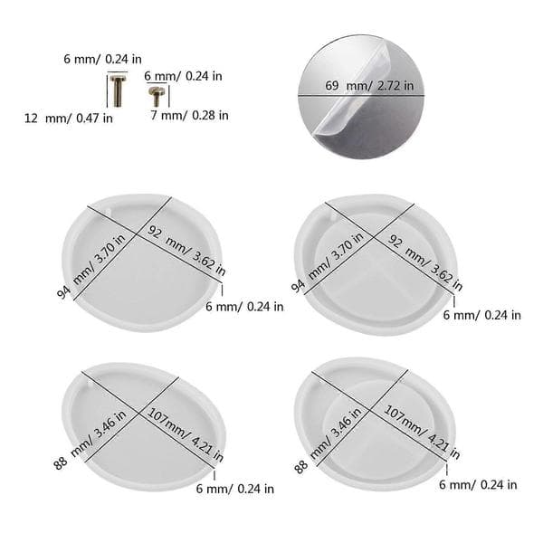 Silikoneform Sæt Makeup Glasforme Smykkefremstillingsform Epoxy Støbeforme Velegnet til Roterende Makeup Glas 5 lenses C