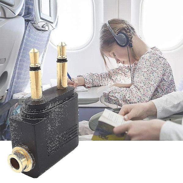 4-pak Flyveplanshovedtelefonadapter, flyveplansadaptere til hovedtelefoner, guldbelagt 3 -gt