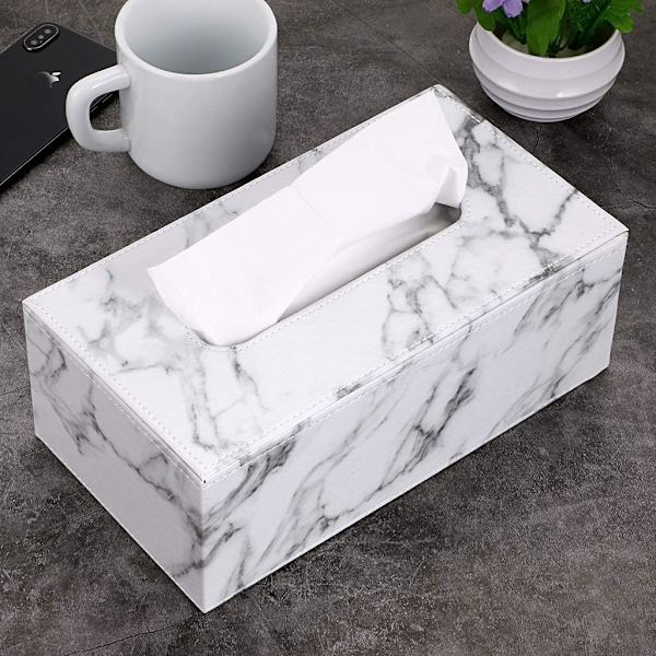 1 stk. elegant PU-læder servietdispenser, rektangulær serviet