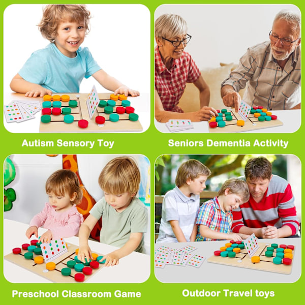 Skjutpussel för barn 3-7 år, förskolelogikspel, hjärngymnastik, pojkar, flickor, 2 spelare, pedagogiska träleksaker, reseleksaker, presenter two player