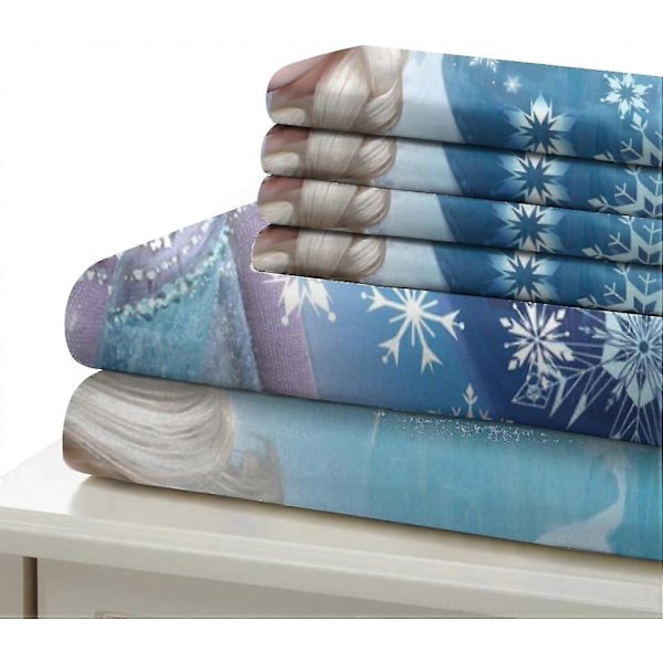 Frozen 3D-tryckt Täcke Set Sängkläder Quilt Sängöverdrag Med Blixtlås 3-delad Set Mjuk Lätt Att Sköta För Unga Och Barn Vuxna King220x240cm