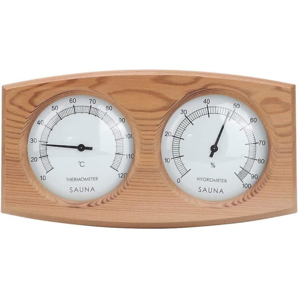 Nyt, egnet saunatermometer 2 i 1 trætermohygrometer termometer hygrometer dampsaunatilbehør