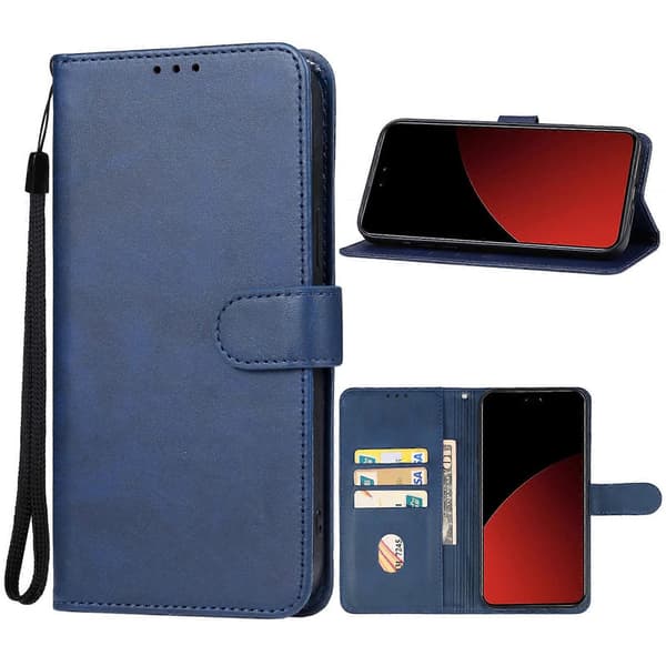 Læder telefoncover til Xiaomi Civi 4 Pro Blue