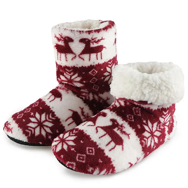 Damtofflor Coral fleece Päls Ankelboots Varma inomhusskor Wine red 27cm (39-41 EU )