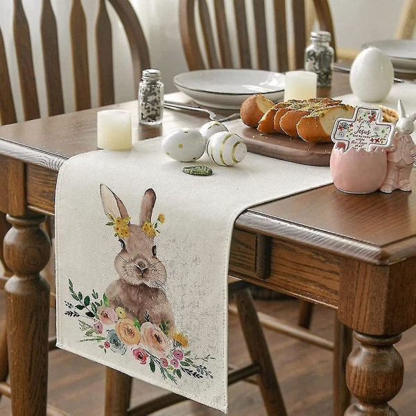 Påskehare Bordløber Forår Kaniner Påske Duge Påske Motiv Borddekoration