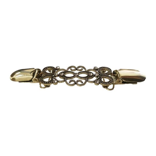 Genser Sjal And Krage Klips Gull Brass