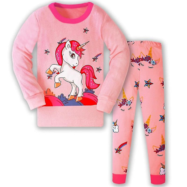 Top Brand Children's Pajamas Sleepwear Kids Nightwear Cotton Boys Girls Clothing Sets Cars Print Fashion Top + Pants Suits,tb726 Pink 8T