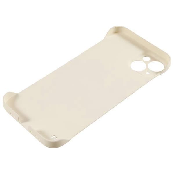 Kompatibel med iPhone 15 Plus etui rammeløst hud-touch hårdt PC telefoncover White