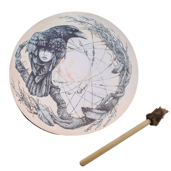 Shaman Drum Lion Mönster handgjorda med högkvalitativt trä för musikälskare