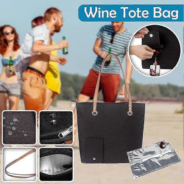 Isolert vinpose for camping og utendørsaktiviteter Black A 33x32x29cm