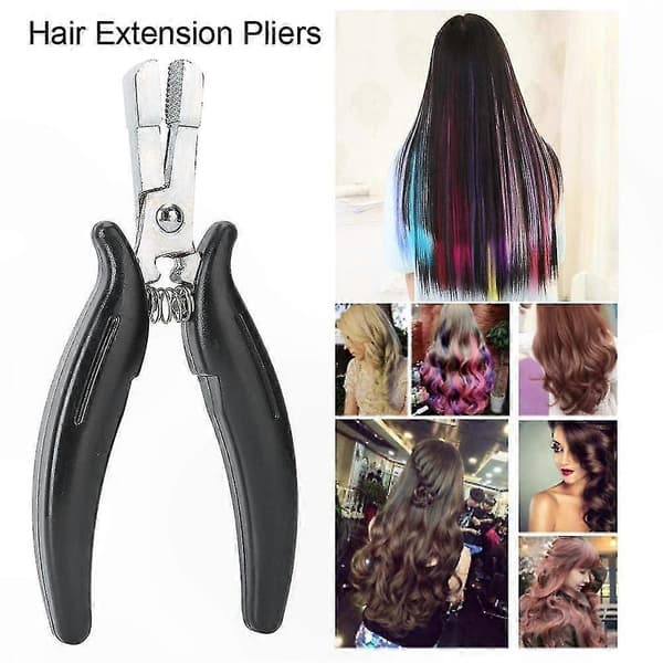 Nano Ring Hair Extensions Værktøj, Mini Tang til Åbning og Fjernelse af Mikroringe, Professionelt Sort Stylinginstrument