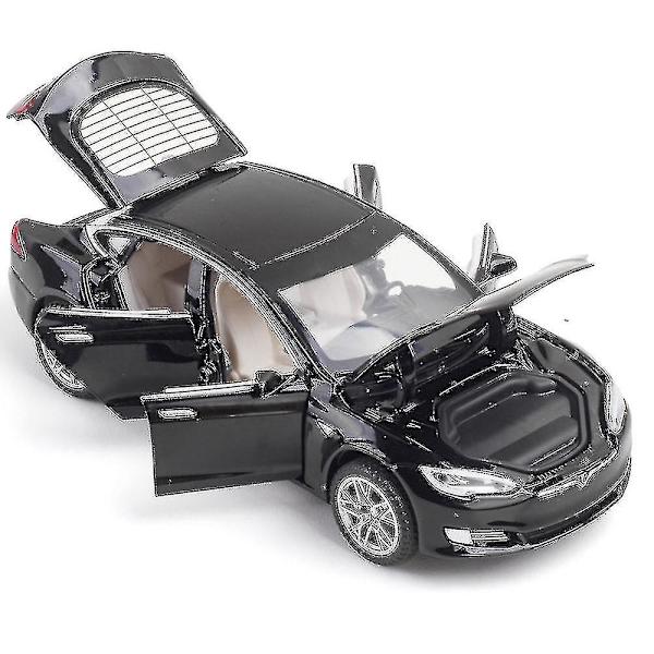 Tesla Model S -auton malli valolla ja avattavilla ovilla, musiikkisimuulaatio - Ya