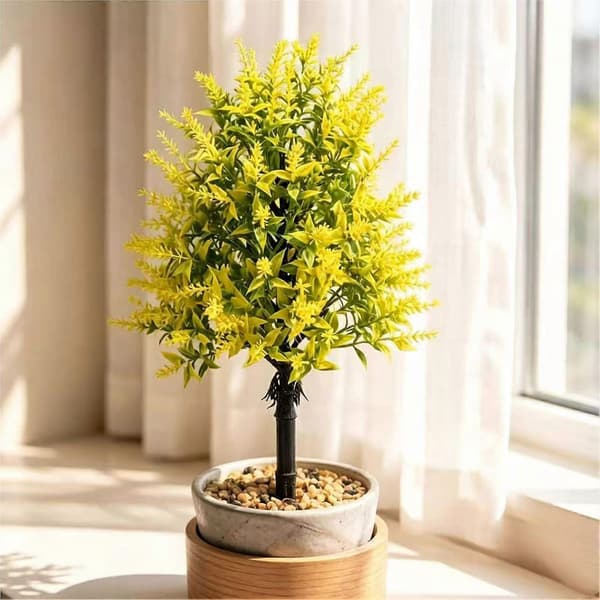 Kunstig lavendel-topiary – UV-resistent med pind – til hjem, bryllup, terrasse, veranda Purple