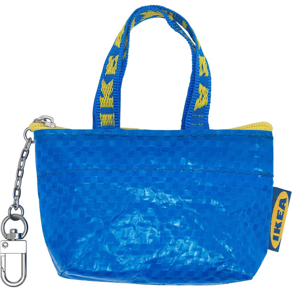 Nøgle- og møntpung nøgletaske lille blå, en lynlåstaske med karabinhageclips