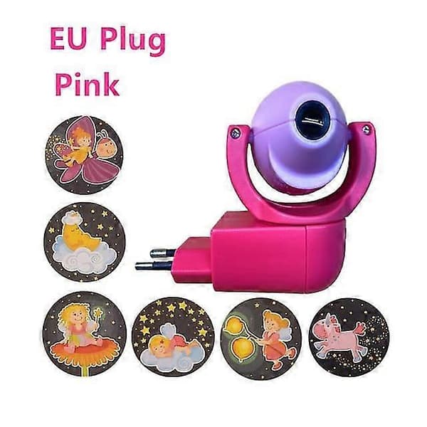 6 bilder stjerne måne dyr projektor LED projektor sensor EU-plugg nattlys lampe for barn baby soverom dekorasjon