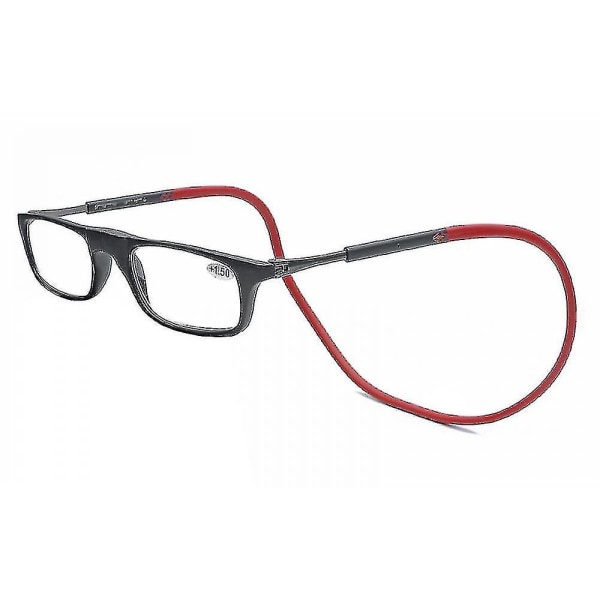 Læsebriller af høj kvalitet Tr Magnetisk Absorption Hængende Hals Funky Readers Glasses-haoyu Red 1.5 Magnification