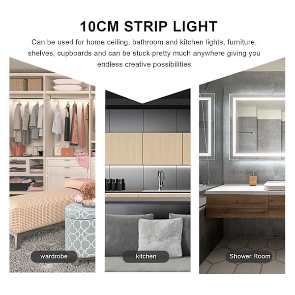 10st 10cm Vattentät Vit 5050 Lights Dc 12v Husvagn Båtbil white