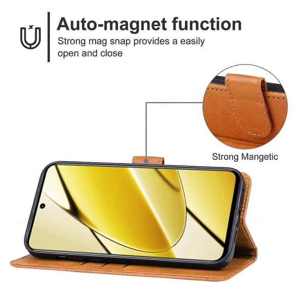Läderfodral för Realme 11 5G Brown