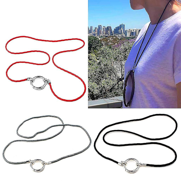 Glasögon Halsband Loop Rem Hållare Läsglasögon Hållare Anti-förlorad sladd Black