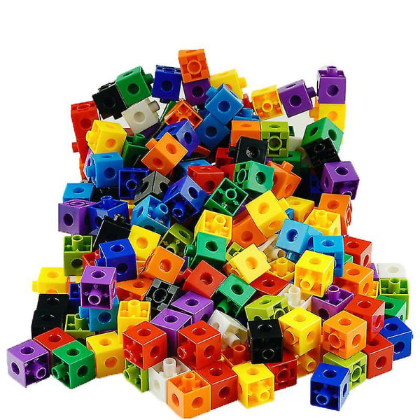 Jul100 stk Matematik Linking Cubes Talblokke Sammenlåsende Multilink Tælleblokke Set a