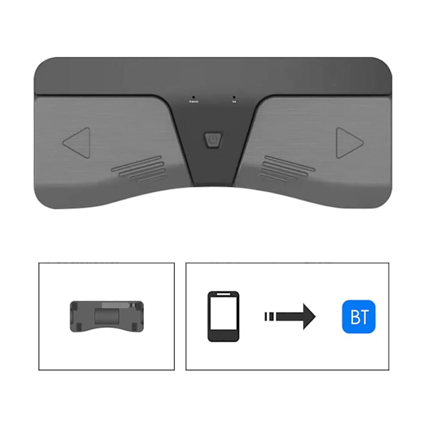Intelligent trådløs Bt Page Turner-pedal kompatibel med Ios- og Android-enheter Smarttelefoner Nettbrett Universalt tilbehør til musikkinstrumenter