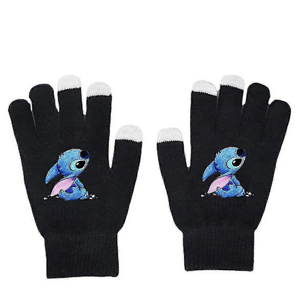 Lilo & Stitch Vantar med Hel Tå - Varma Vintervantar med Cartoon-Tryck - Stickade Vantar - Unisex-Presenter E