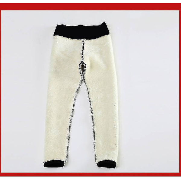 Vinter sherpa fleece forede leggings til kvinder, højtalje strækbare tykke cashmere leggings Plys varme termiske bukser 2XL black