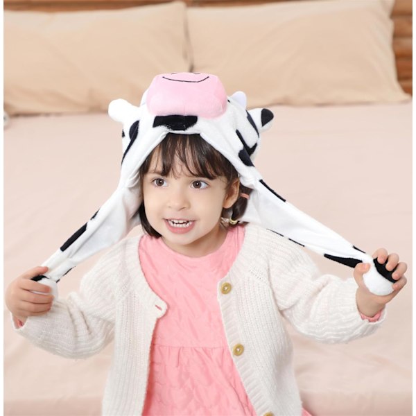 Vinter Unisex Pludset Dyr Hat Børn Piger Drenge Sød Sjov Dyr Ansigt Halloween Hat med Lange Øreklapper Julefest Cow