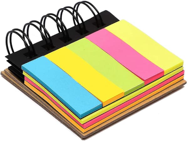 fong sticky note-set med spiralbindning (utskuren, 200 ark, 3-pack)