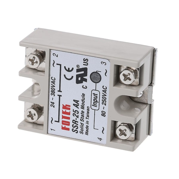 Solid State-relæmodul Ssr-25 Aa 25a 250v 80-250v AC-indgang 24-380v AC-udgang