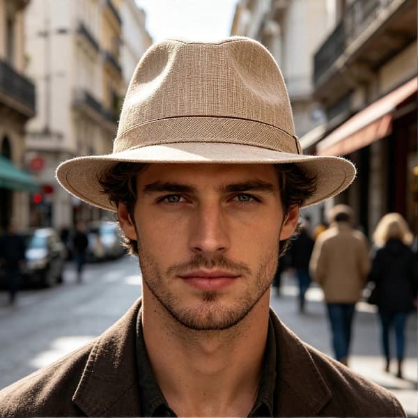 Solhatt med bred brem – pustende hull og full nakkedekning – imitert lin for reise Grey 60 cm B