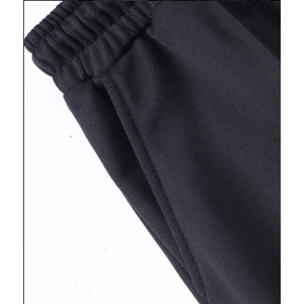 Herre sports casual fire sæsoner lange flared bukser slim fit snøre elastisk talje ensfarvede bukser Black S