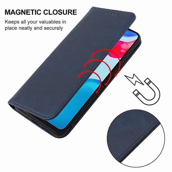 Magnetiskt läderfodral för Xiaomi Redmi Note 11S Blue