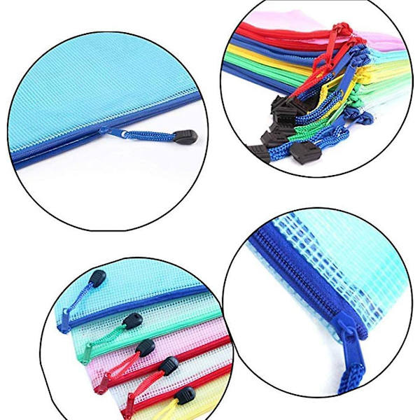 Plastfickar A4, 15 st A4 Dokumentmappor Fil Zip-påsar Plastfickor