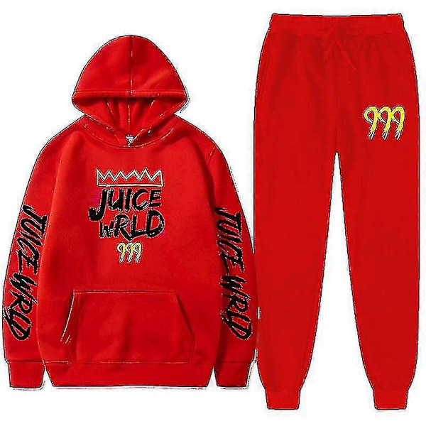 Ny Juice World Hoodie Dress + Joggingbukser Juice Wrld Trap Rap Regnbue Tomografi Juice Wrld Red 1 XL