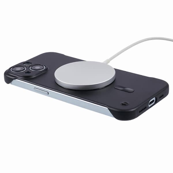 For iPhone 13 Deksel Kompatibelt med MagSafe Hard PC Rammeløs Telefondeksel Black