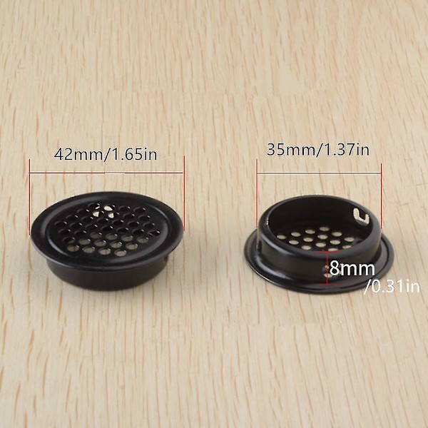 Pyöreä tuuletusritilä 35mm 30 kpl mustaa vaatekaappiin