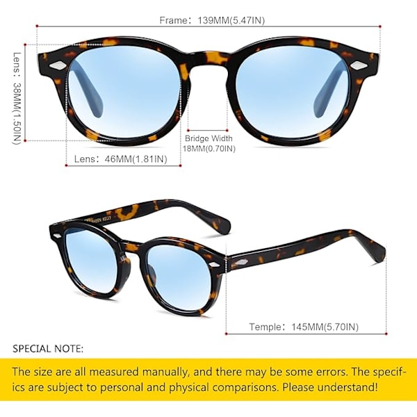 Retro High Definition Ovale Solbriller Til Mænd Kvinder Pirat Kaptajn Johnny Depp Stil Polariseret Linse Acetat Materiale