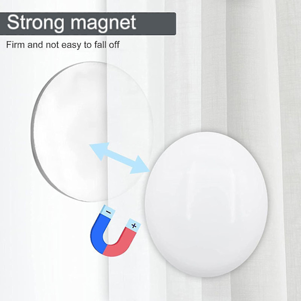 Vorallme 10 st Magnetiska gardinvikter Vattentät Återanvändbar Rostbeständig Kompakt Lätt att applicera Tung Tillräckligt Stark Magnetisk Duschdraperi Vikt White