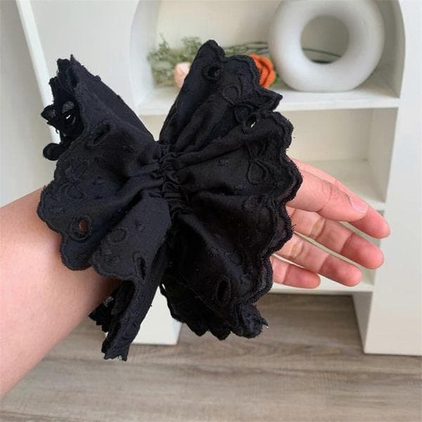 Lacy Hårelastik Scrunchies Multi Layer Franske Hårringe til Elegante Opsætninger Velegnet til Langt Hår AF BY