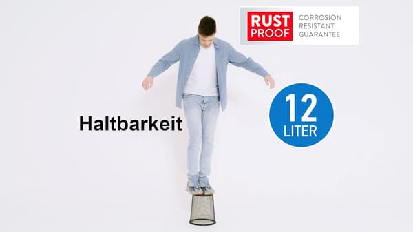 Robust affaldsspand i rustfrit stål - 12 liter - til køkken/o