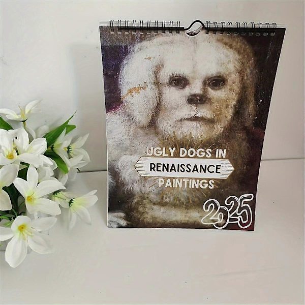 Renässanskalender, 2025 Väggkalender Konst - Särskilt Tjock Robust Fula Hund Väggkalender för Organisering As Shown