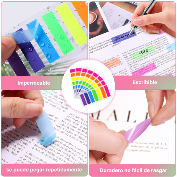 1120 stykker Sticky Notes Index selvklebende bokmerker, indeksfaner for