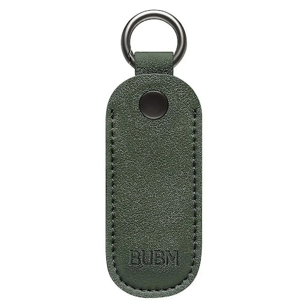 Läder U Disk Fodral Nyckelring Hållare USB Flash Drive Förvaringsväska Pendrive Skyddande Omslag Minnessticka Fodral Dark Green