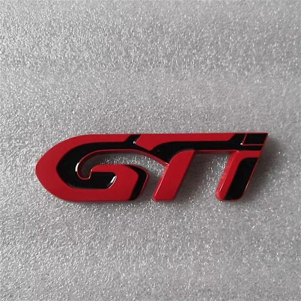 3d Metal Krom Rød Sort Logo Gti Emblem Bil Badge Trunk Decal Til Peugeot 106 205 206 207 208 308 Gti Stikcer Tilbehør Red Black