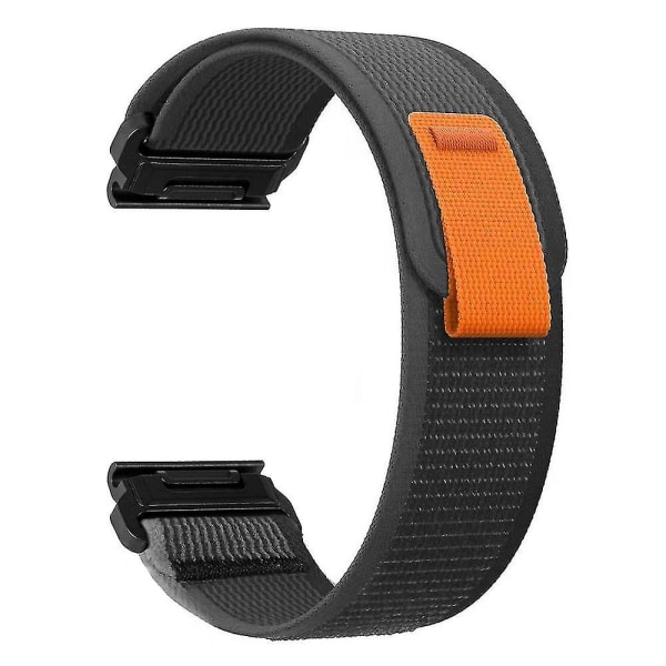 For Garmin Tactix 7 Pro/Fenix 7X/Fenix 6X Pro 26mm Nylon Watch Band Trail Loop Wrist Strap Grey