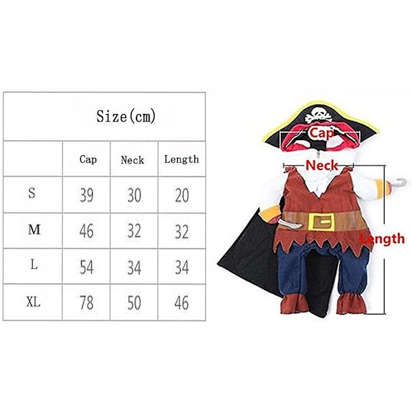 Pet Kostume, Sjovt Sødt Kæledyr Hund Kat Pirat Tøj Suite Outfit Til Halloween Jul Ferie Udklædning Cosplay, Festtøj Tøj Til Kat Hund P