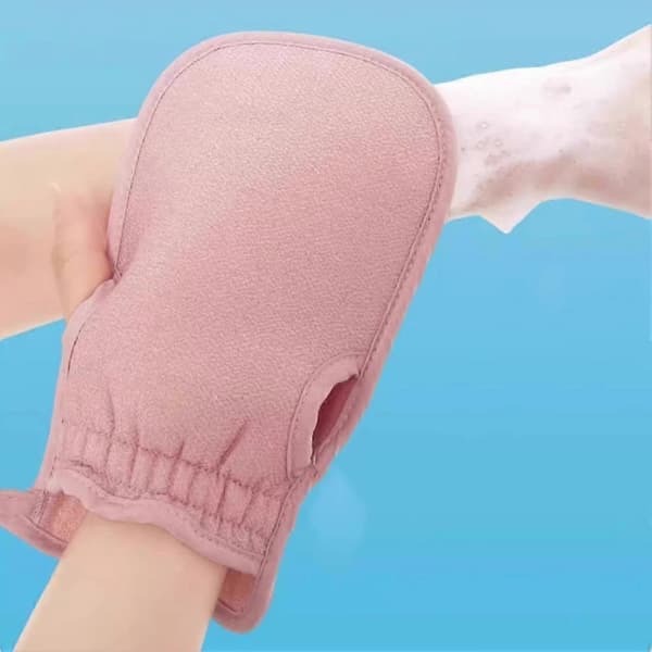 Badehåndklæde - Nylonnet, Eksfolierende, Blødt, Pink/Lilla gray