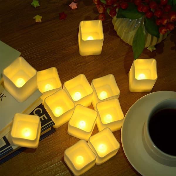 12 batteridrevne flammefrie LED-lys