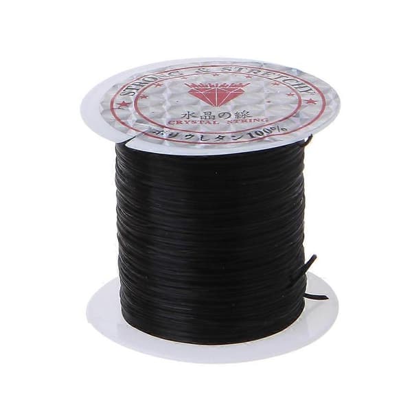 Perlesnor Perletråd Størrelse D til Perler Hvid Sort Elastisk Snor Black